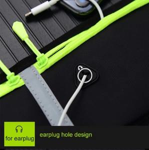 Cinturón reflectante impermeable ajustable para correr con bolsillos con cremallera OEM/ODM Fitness Jogging riñonera para bebé teléfono llaves bolsa - Product Image 3