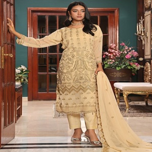 Robes Anarkali Indiennes de Luxe Brodé en Chiffon Bin Hameed pour Femmes – Tenue de Soirée de Mariage Longue et Ample – Vente en Gros - Product Image 2