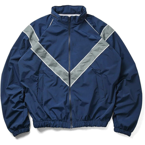 Vestes d'entraînement réfléchissantes bleu marine pour hommes, style cool, veste coupe-vent athlétique pour le lycée, fabricant et fournisseur de vêtements - Product Image 1