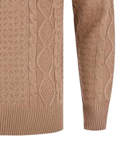 Fabricant de vêtements sur mesure, pulls à col montant pour hommes, couleur unie, surdimensionnés, manches longues, nouveau design tendance, respirant, tricoté, 2025 - Product Image 4