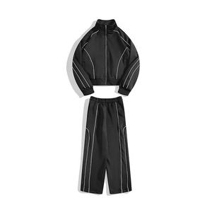 OEM coupe-vent survêtement veste en nylon avec fermeture éclair ensemble pantalon de survêtement jogging bandes personnalisées nylon polyester survêtement pour hommes - Product Image 5