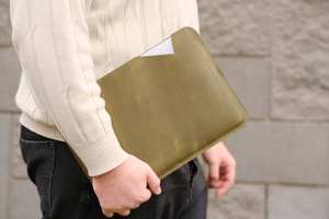 Housse pour ordinateur portable élégante en cuir véritable Style professionnel pour le travail de bureau, l'école et les GLS-0254 de trajet quotidiens - Product Image 4