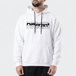 เสื้อสเวตเชิ้ตมีฮู้ดพิมพ์ลายต่างๆ สำหรับผู้ชาย สีขาว ผ้าฝ้าย สวมใส่สบาย ทรงปกติ มีกระเป๋าโลโก้ด้านหน้า เหมาะสำหรับใส่ในฤดูใบไม้ร่วง - Product Image 1