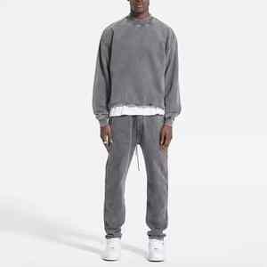 Nouveauté acide lavé en détresse hommes survêtement ensemble 100% Top qualité respirant tissu haute rue porter en plein air hommes survêtement - Product Image 1