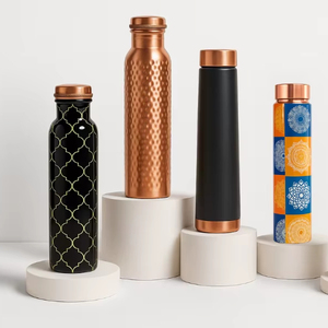 Designer Copper <b>Bottle</b> Meena Artwork Copper Ayurvedic <b>Bottle</b> with Mandala Print Pure Copper Water <b>Bottle</b> <b>1L</b> Mandala Design - Product Image 1