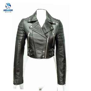 Chaqueta de Motociclista de Piel de Oveja Genuina para Mujer, Talla Personalizada, Forro de Satén, Color Personalizado, Reversible, Resistente al Viento y Transpirable - Product Image 1
