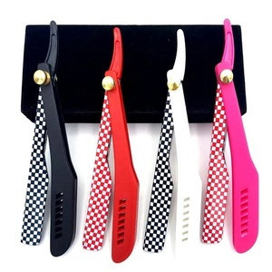 Shave Edge Straight Edge Razor for Men with 10 Easy to Use Blades Patented Shaving Handle <b>Beard</b> & Body Hair Black Zebra - Product Image 1