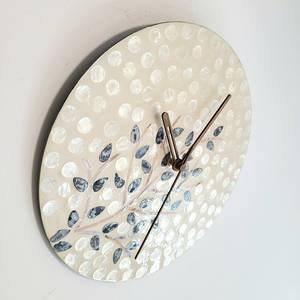 Best Selling <b>Wall</b> Hanging <b>Clock</b> Handmade Natural Wicker Rattan <b>Clocks</b> With <b>Unique</b> Beautiful Mother of Pearl - Product Image 1