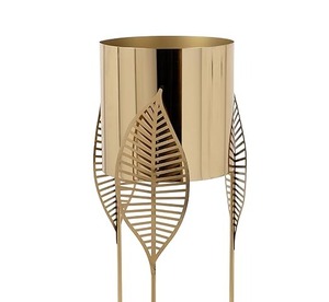 Macetas de metal con soporte de hojas, eleva tu espacio con diseños de moda, macetas colgantes para balcón, sala de estar - Product Image 2