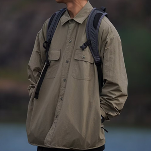 Logo personnalisé OEM Chemise tricotée à manches longues noire pour hommes d'affaires Nouvelle version coréenne du printemps avec motif uni pour le travail - Product Image 2