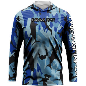 Chemise de pêche pour homme Bass Fish, UPF 50, performance, à capuche rafraîchissante, camouflage, manches longues, polyester, randonnée, cyclisme, extérieur, maintien au sec - Product Image 1