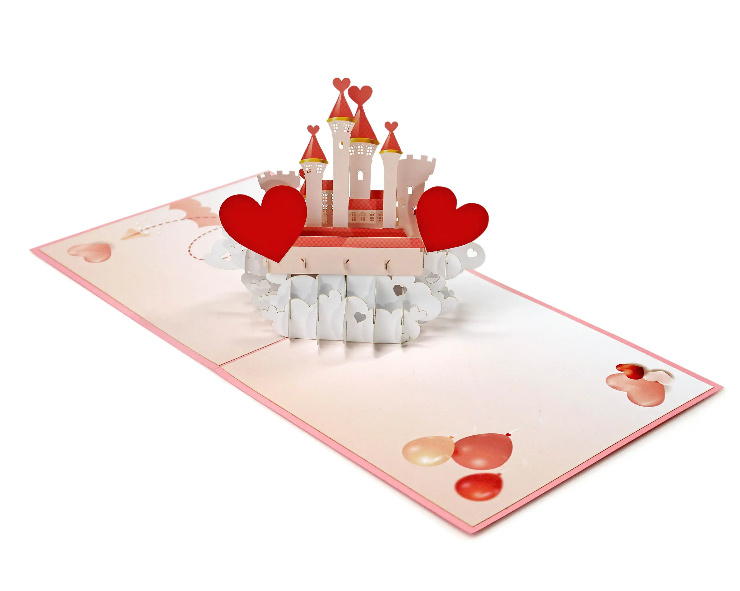 Good Price High Quality Castle on the cloud 3D Pop Up Cards 3D for Valentines Day Small quantity from 100 pcs