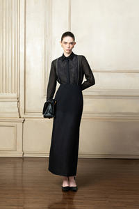 Style luxueux femmes jupes longues noir et blanc Phoebe jupe mi-longue 72% Viscose 28% Polyester vêtements femmes blanc Vietnam - Product Image 4