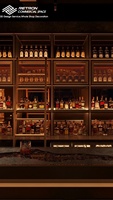 Comptoir de bar en marbre avec éclairage LED moderne personnalisé Retron, design robuste, écologique et imperméable pour restaurant, boutique, bar