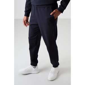 Ensemble de survêtement décontracté pour homme en coton bleu marine, épais, doux, texturé, coupe confortable avec motif imprimé - 85253 - Product Image 4