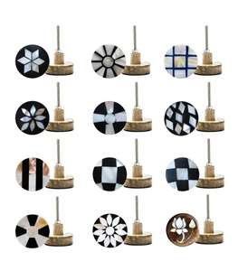 Tirador de Cajón Redondo Hecho a Mano con Incrustaciones de Madreperla, Acabado Pulido, Artesanía Moderna, Tirador de Gabinete TC-742 - Product Image 1