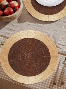 Handcrafted <b>Round</b> Beaded <b>Placemats</b> for Dining Table Wedding Christmas Decoration Family Gathering Parties - Product Image 4