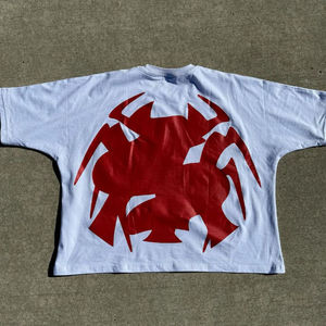 Camiseta de algodón 100% de peso pesado con serigrafía gruesa de alta calidad al por mayor, camiseta personalizada de gran tamaño con hombros caídos para hombre - Product Image 2