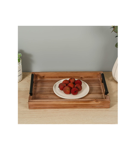 Ensemble de trois plateaux de petit-déjeuner en bois design de luxe du fournisseur indien, petits et grands, disponibles au prix de gros - Product Image 1