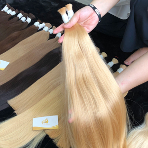 Minh Khang Hair Vietnam propose des extensions de cheveux humains vierges russes Remy de haute qualité 100% en vrac Meilleur prix sur les matières premières - Product Image 1