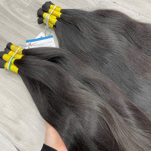 Venta al por mayor de alta calidad Raw Extensiones de cabello humano vietnamita Natural Straight Bulk Hair Natural Negro - Product Image 4