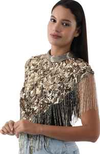 ชุดเดรสปาร์ตี้ตอนเย็นของผู้หญิงที่สง่างามพร้อมลูกปัดปักเสื้อคลุมคริสตัลประดับด้วยผ้าโปร่งบางสวยงาม - Product Image 4