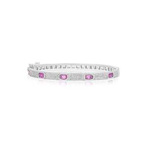 Pulsera de Diamantes y Rubíes Estilo Jazz Age - Product Image 1