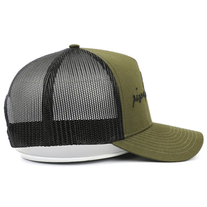 Most Popular ArmyGreen 5-Panel Mesh Trucker <b>Hat</b> Custom Embroidered Logo Unisex Adult Size Stylish Structured Waterproof Printed - Product Image 5