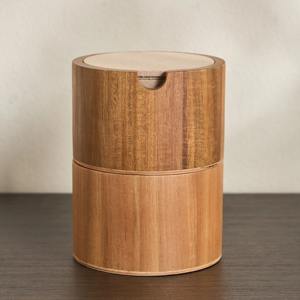 กล่องไม้กลมบางเฉียบเก็บของหรูหราเหมาะสำหรับใส่แหวนสร้อยคอสร้อยข้อมือและเครื่องประดับอย่างมีสไตล์ - Product Image 1