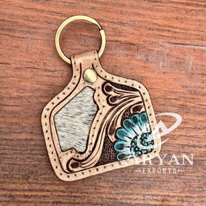 Porte-clés en cuir usiné à la main Porte-clés en cuir de vachette véritable Porte-clés élégant Porte-clés Offre Spéciale élégant - Product Image 1