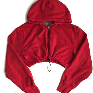 <b>Women</b> <b>Hoodie</b> for Gym Clothing Casual Plain Shoulder Crop Top High Quality Custom Logo <b>Women</b> <b>White</b> Crop Top <b>Hoodies</b> - Product Image 1