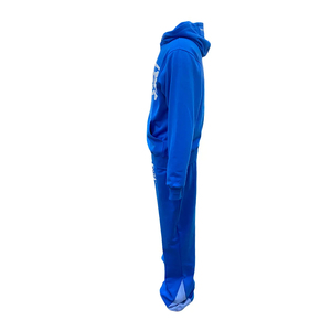 Chándal acampanado con estampado en 3D y logotipo personalizado para hombre, chándal transpirable con borde cortado y dobladillo crudo, conjunto de pantalones de chándal para correr con capucha para invierno - Product Image 3