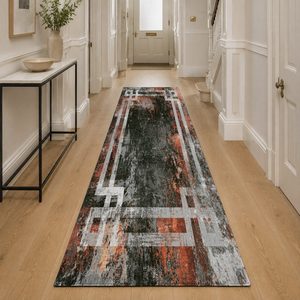 RUGS DEPOT LXDP-0890 Wholesale Terracotta Gold Designer Pattern Digital Printed Machine Washable Chenille Area Rug Non <b>Slip</b> - Product Image 5