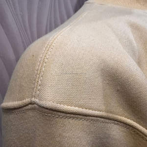 Col montant sur mesure sérigraphié brodé en coton polaire confortable chaud poids lourds sweats couleur crème 450 GSM - Product Image 3