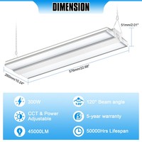 Lampes à panneaux en stock dans l'entrepôt américain, 90W-400W, 3CCT&3WATT, 2 pieds/4 pieds, pour auvent, magasin, garage, éclairage linéaire, atelier, lampe de haute baie