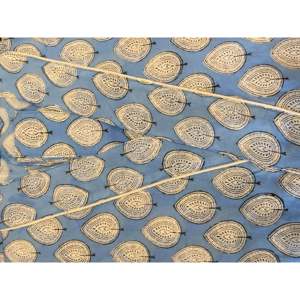 ชุดคลุมอาบน้ำกิโมโนผ้าฝ้ายพิมพ์ลายใบไม้สีฟ้าสำหรับผู้หญิง ไซส์เดียว ผ้าทอเนื้อนุ่ม ปิดด้วยเชือกผูก แขนยาว - Product Image 1