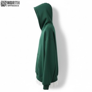 Boxy alta calidad pulóver lujo francés Terry 100% algodón en blanco de gran tamaño Vintage Sudadera con capucha Puff estampado negro 450 GSM Sudadera con capucha - Product Image 6