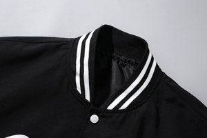 Chaqueta de béisbol Varsity de mezcla de algodón para hombre, abrigo Bomber Letterman con mangas de piel sintética - Product Image 5