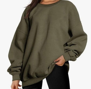 Clothing Winter Casual Streetwear Hot Sale <b>Women's</b> Plain Pullover Sweatshirt Unisex Custom Logo Front Knitted Fashion Fleece - Product Image 2