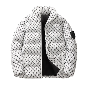 Personalizado de alta calidad de lona de cuello alto de gran tamaño de invierno grueso Cálido impermeable a prueba de viento chaqueta Varsity de los hombres - Product Image 5