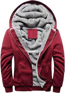 Sudaderas con capucha para hombre con cremallera, chaquetas cálidas de lana con cremallera completa para hombre, abrigos gruesos, chaqueta con capucha forrada de Sherpa de invierno de peso pesado - Product Image 2