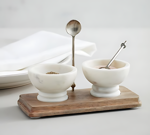 Juego de tarros de condimentos de vidrio y olla de especias de mármol, contenedores de especias de mármol elegantes con tapas, sal y pimienta, accesorios de cocina elegantes - Product Image 6