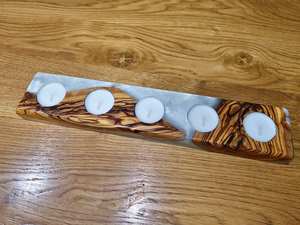 Portavelas Ecológico de Resina y Madera, Forma Personalizada, Elegante, Hecho a Mano, para Decoración de Mesa de Oficina en el Hogar - Product Image 4