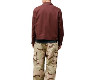 Veste Streetwear de luxe en toile lourde avec logo personnalisé Veste de travail vintage en coton vierge avec fermeture éclair pour hommes - Product Image 6