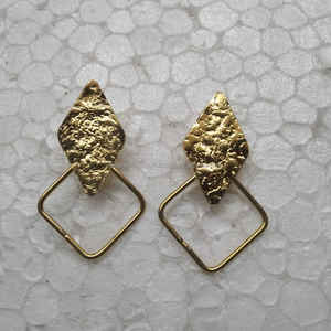 Fancy Partywear Antique Brass Post Earrings Stud Earrings Gold Polished <b>Friendship</b> Day Gift Uses Brass Earrings By FWE - Product Image 4