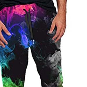 <b>Men's</b> Casual Straight Leg Jogger Pants Custom Logo High Waist Sweatpants <b>Elastic</b> Distressed Wash Loose Fit Cotton Sport <b>Trousers</b> - Product Image 4