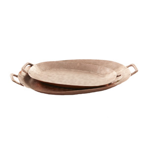 Plateau en aluminium fait main de style moderne avec la poignée pour l'usage de restaurant de Noël de mariage d'hôtel - Product Image 6