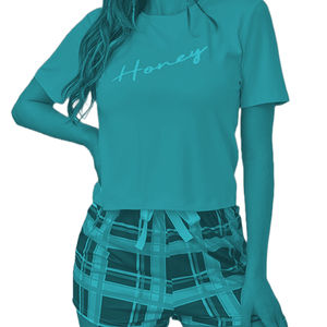 Ensemble de pyjama en coton pour femmes personnalisé de haute qualité 2 pièces costume de nuit en jersey vêtements de salon décontractés vêtements de nuit teints en couleur unie - Product Image 5