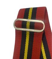 Ceinture en polyester stable jaune bleu rouge de 8cm en laine avec cuir de vachette et boucle en fer pour le marché britannique