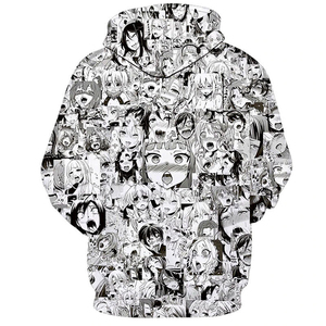 Pull à capuche imprimé en 3D pour hommes et femmes, style hip-hop de rue pulsé avec grandes poches, tissu tricoté, utilisation d'automne - Product Image 1